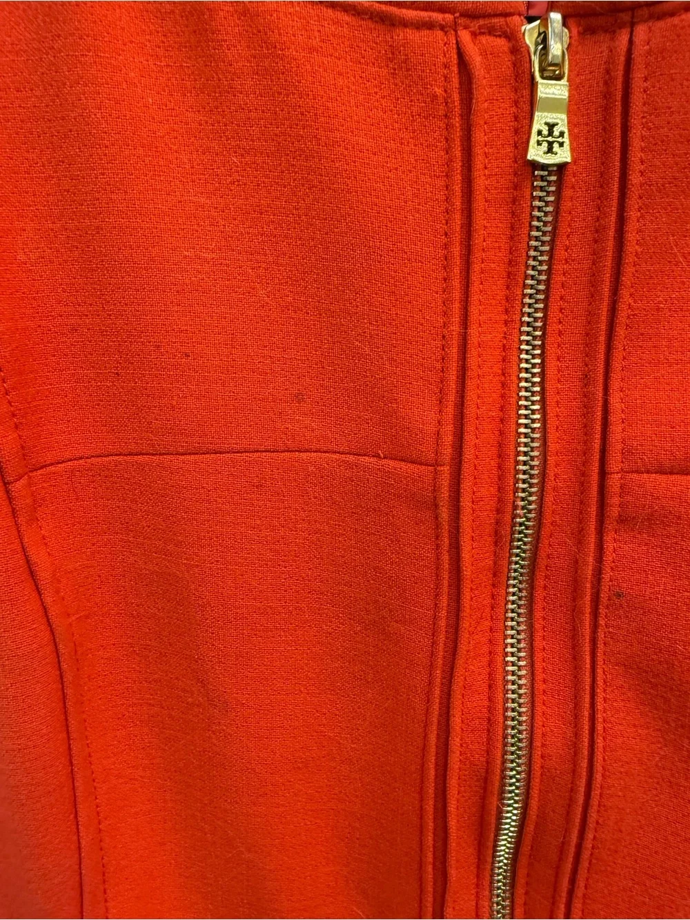 Tory Burch Mariel Orange Logo Midi Dress